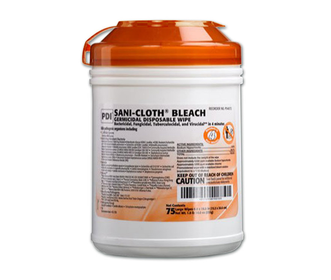 Sani-Cloth® 10.5" x 6" Bleach Germicidal Disposable Wipes, 75/Tub
