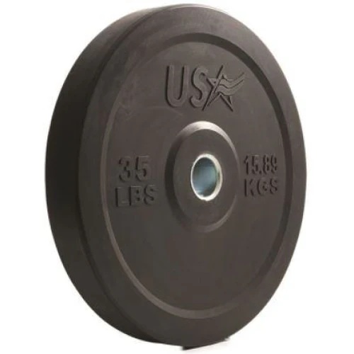 Olympic Rubber Bumper Plate Weight, Black Each