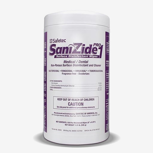 SaniZide Pro 1® Germicidal Wipes, 150 Count 6" x 6.75"