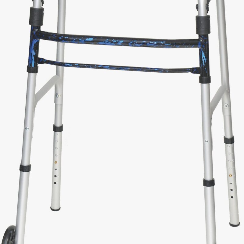 Folding Dual Lever Release Adjustable Walker w/Wheels, Adult
