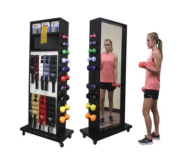 Tru™ Multi-Purpose Mobile Weight Rack w/Mirror