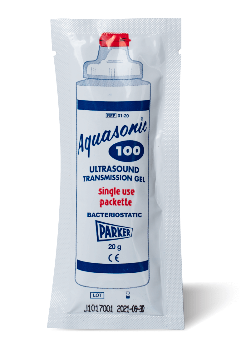 Aquasonic 100 Gel, 20g. Single-Use Gel Packette, Non-Sterile 100/Box