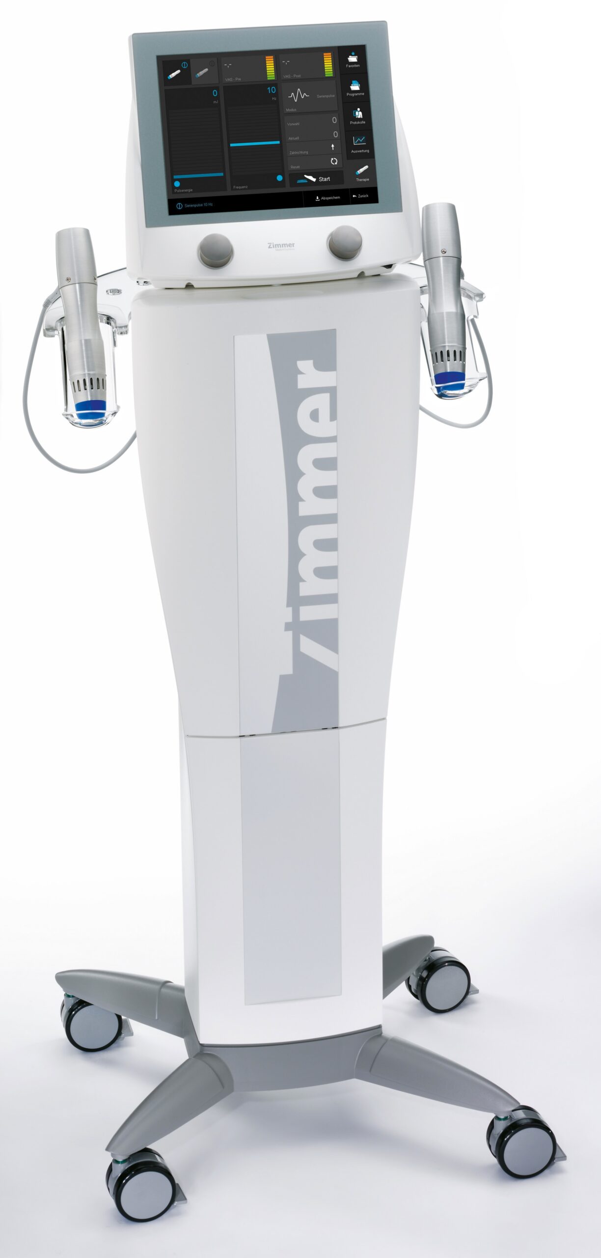 Zimmer enPulsPro Radial Pulse Therapy Device w/(2) Hand Pieces & Cart