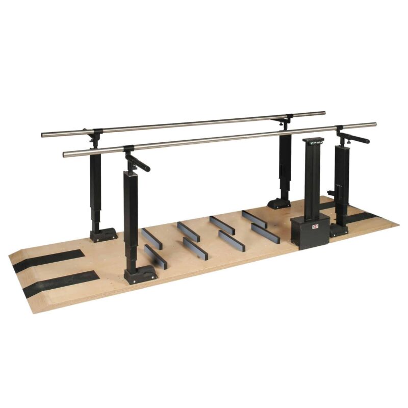 Hausmann #1398 Mobility Parallel Bars w/ Platform & Electric Height Bars