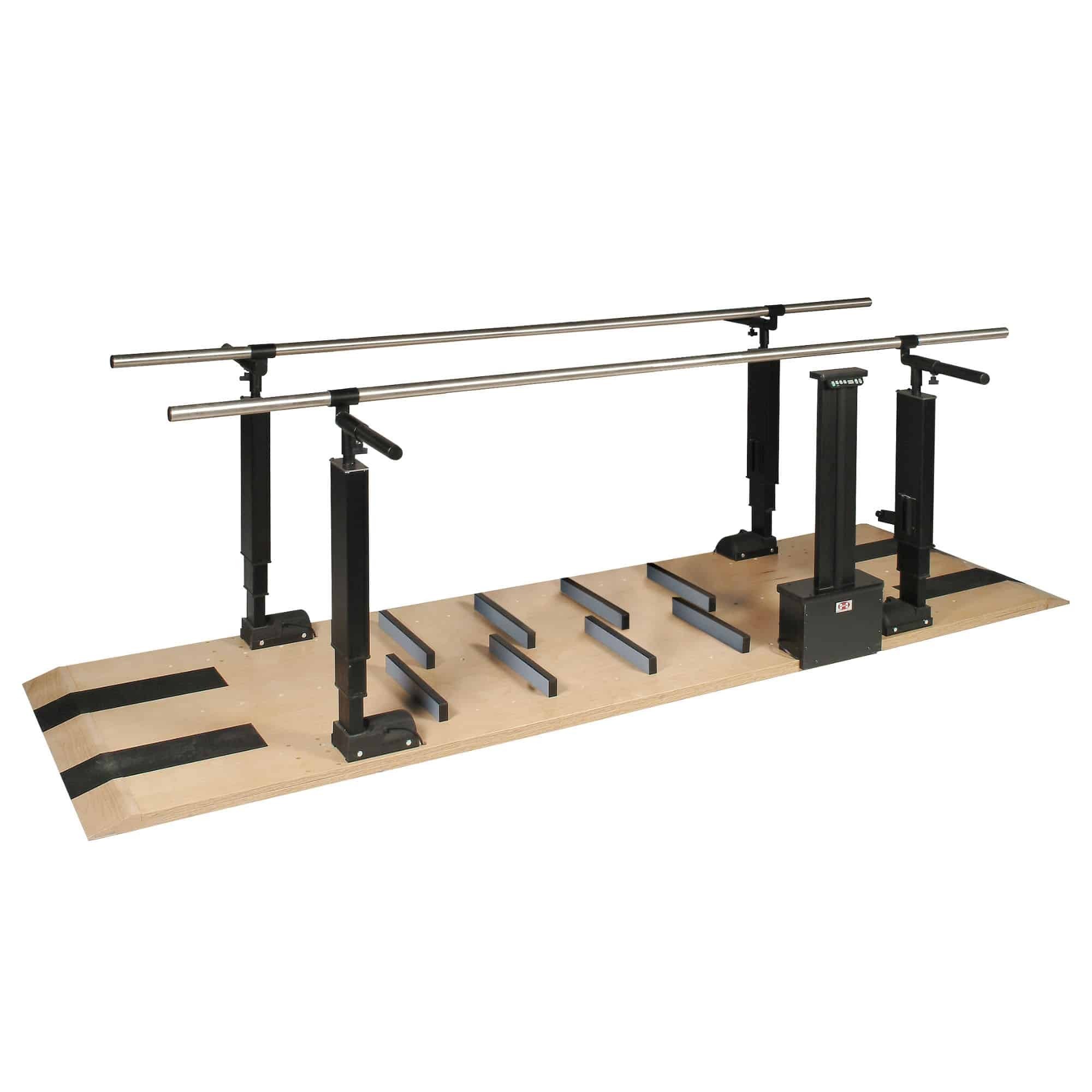 Hausmann #1398 Mobility Parallel Bars w/ Platform & Electric Height Bars