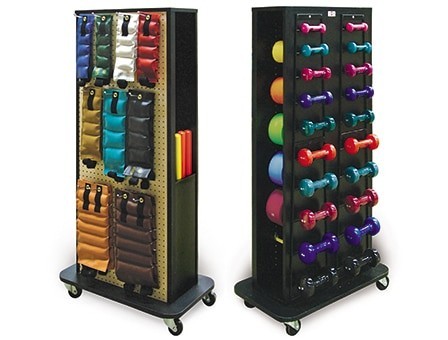 Hausmann #5566 Economy 4-Sided "Combo" Weight / Dumbbell Mobile Rack (Weights Sold Separately)
